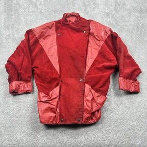 Comint Women's Red Leather Jacket Suede Size Medium Argentina